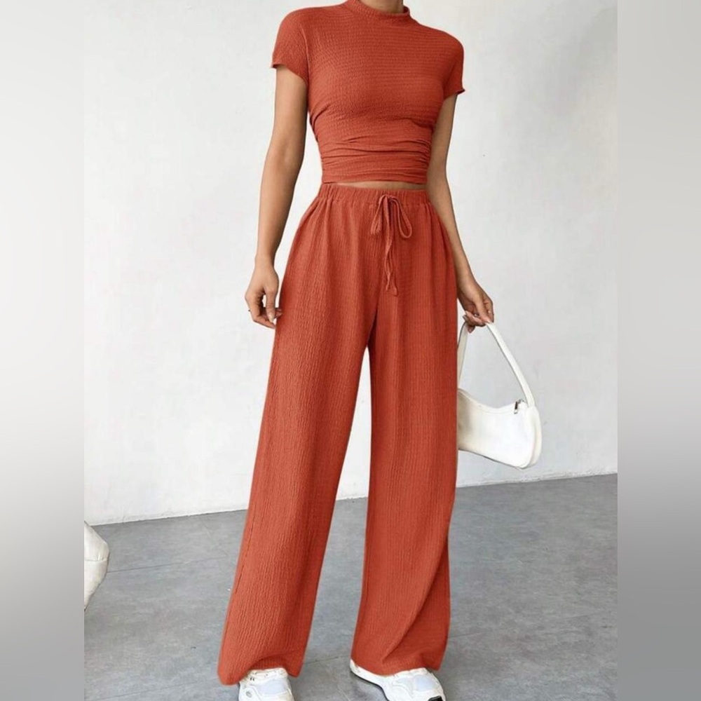 SHEIN Brown Wide Leg Jumpsuit with High-Waisted Design